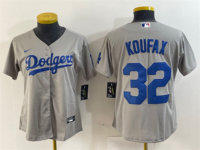 Youth Los Angeles Dodgers #32 Sandy Koufax Grey Stitched Baseball Jersey